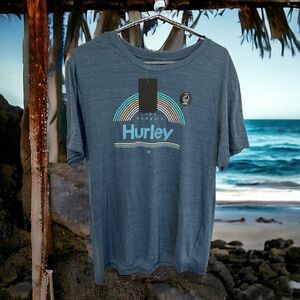 Hurley Sunday Morning graphic tee blue heaven Heather shirt men’s Large NWT